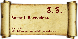 Borosi Bernadett névjegykártya